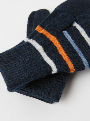 Kids 2-Pack Eco Magic Mittens | Polarn O. Pyret #color_dark-sapphire