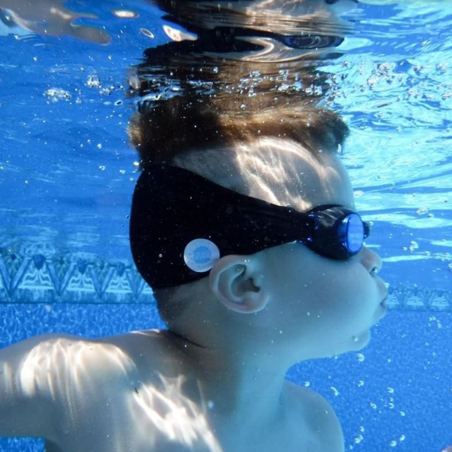 Kids Tangle-Free Swim Goggles – Splash Place Midnight – Blue Tinted Lenses