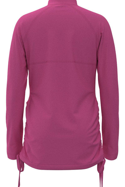 Girl's Lawai Ruche Long Sleeve Swim Shirt | Tulip Pink