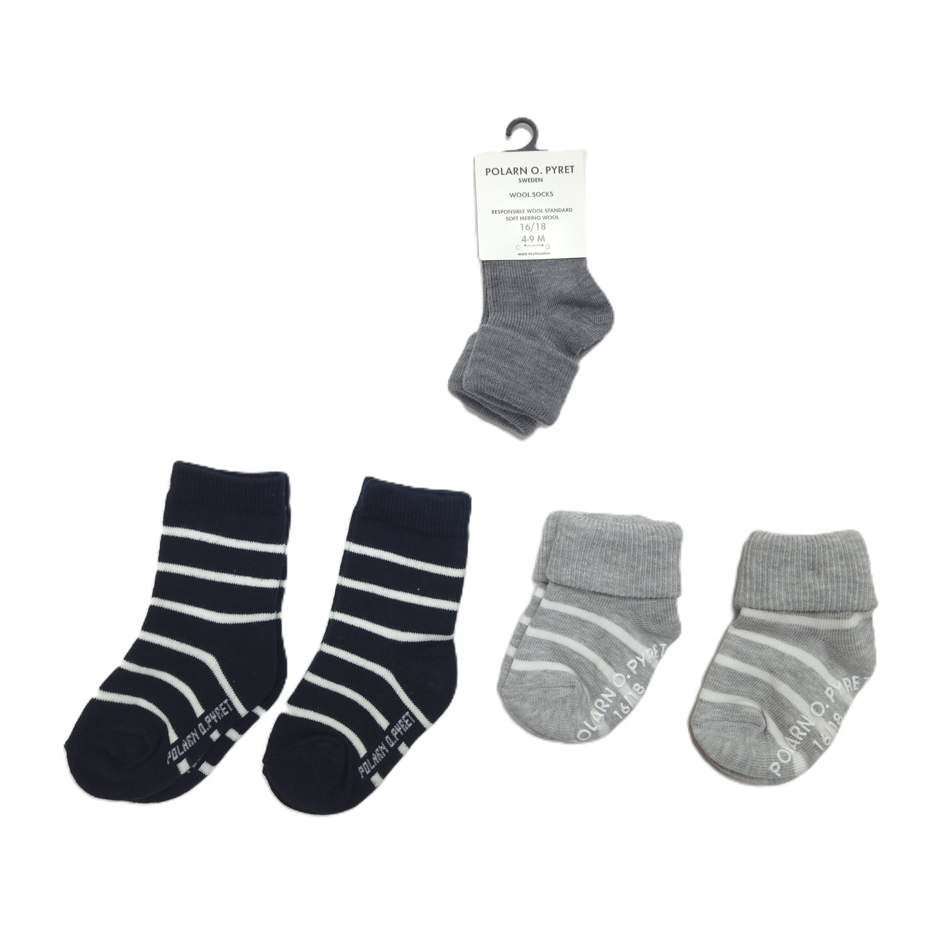 ODSS (Re)PLAY - Polarn O. Pyret Wool and Cottons Socks Bundle. Size 4-12M