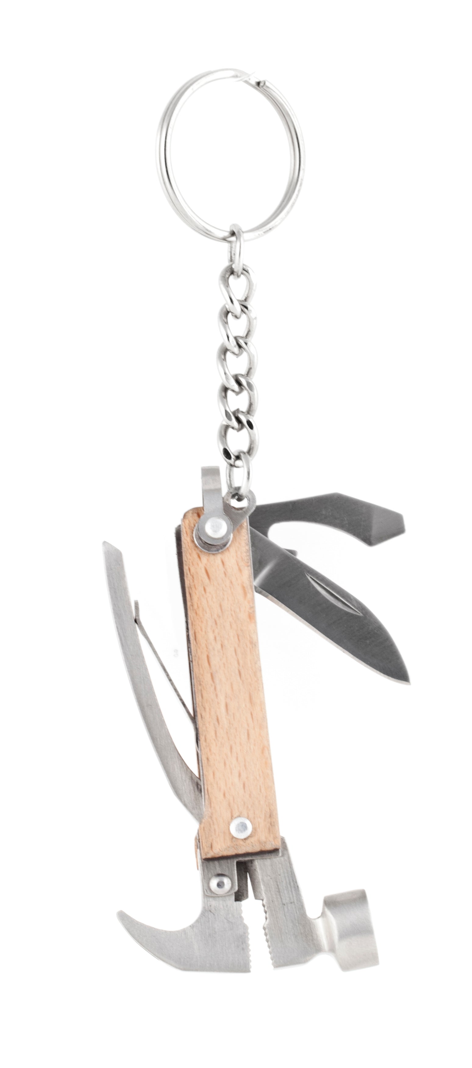 Wood Mini Hammer Multi-Tool | Compact 8-in-1 Pocket Tool