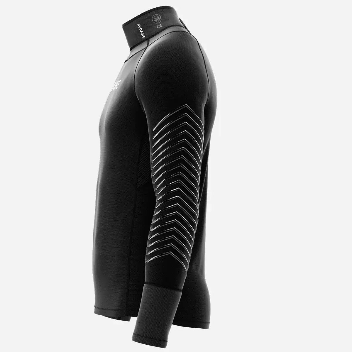 Black high-tech jacket with unique design on a white background