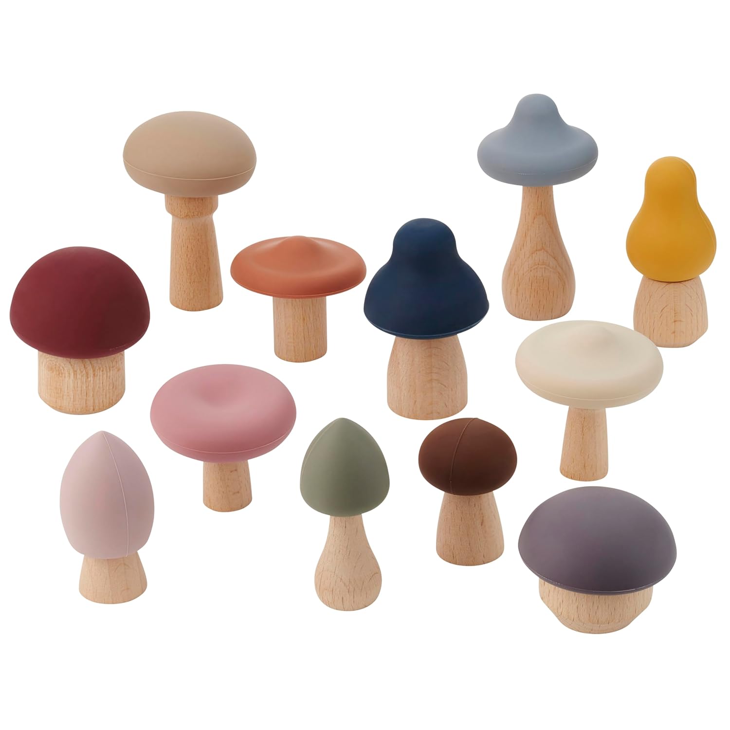 Wood + Silicone Mushroom Set