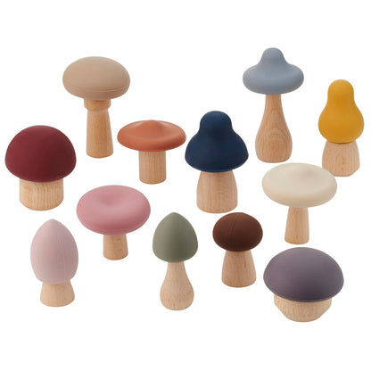 Wood + Silicone Mushroom Set