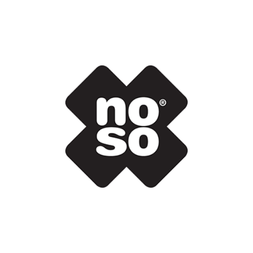 NOSO logo on a black X on a white background
