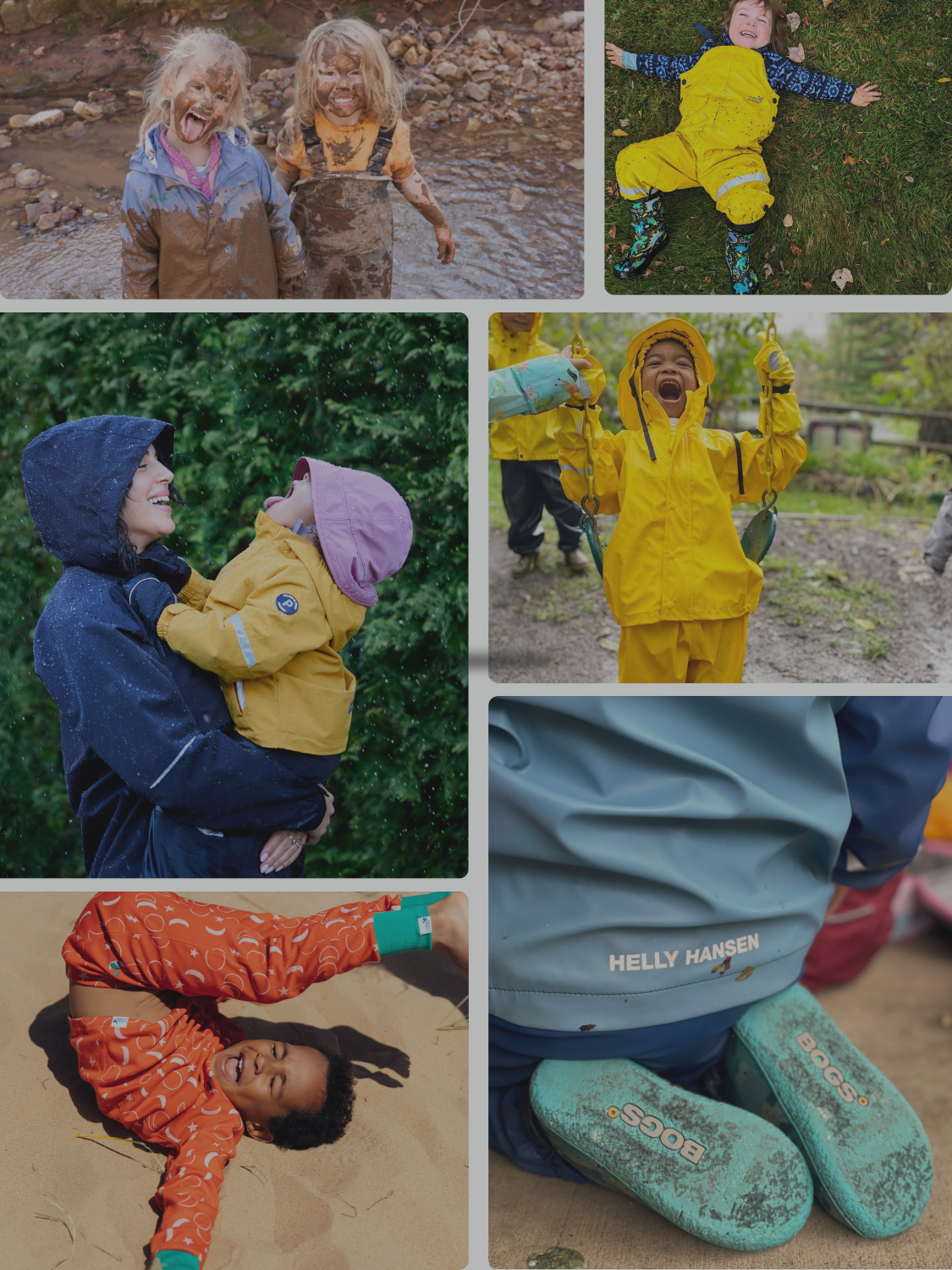 A celebration of Outdoor School Shop 5th Anniversary- a collage of programs they have supported in getting kids outdoors in good gear