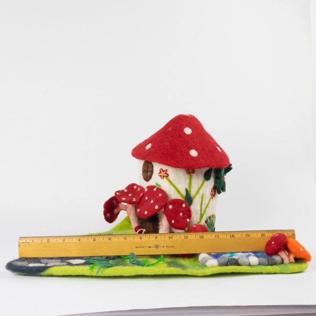 Magic Mushroom Felt Fairy Playhouse - For Finger Puppets