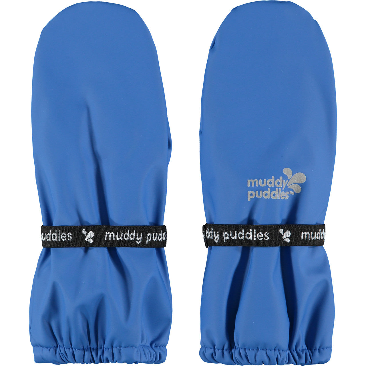 Kids Fleece Lined Recycled Rain Mittens - Waterproof, Warm, PU | Muddy Puddles #color_royal-blue