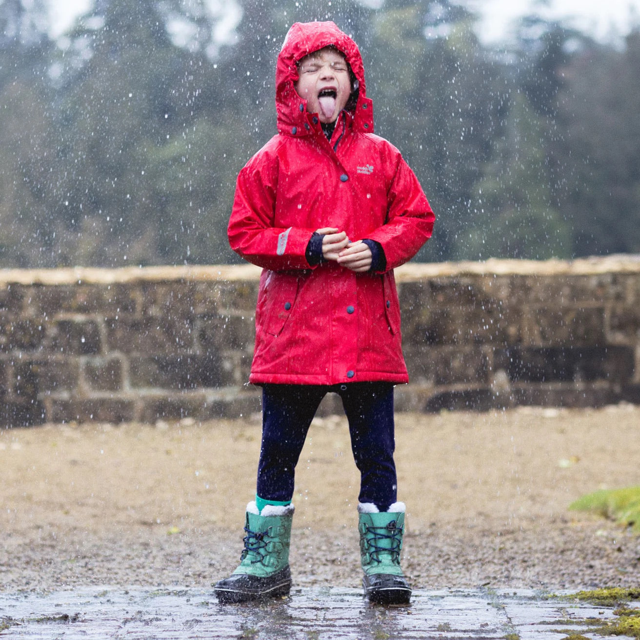 Kids Fleece Lined Puddleflex Rain Jacket - Waterproof, Warm, PU | Muddy Puddles 