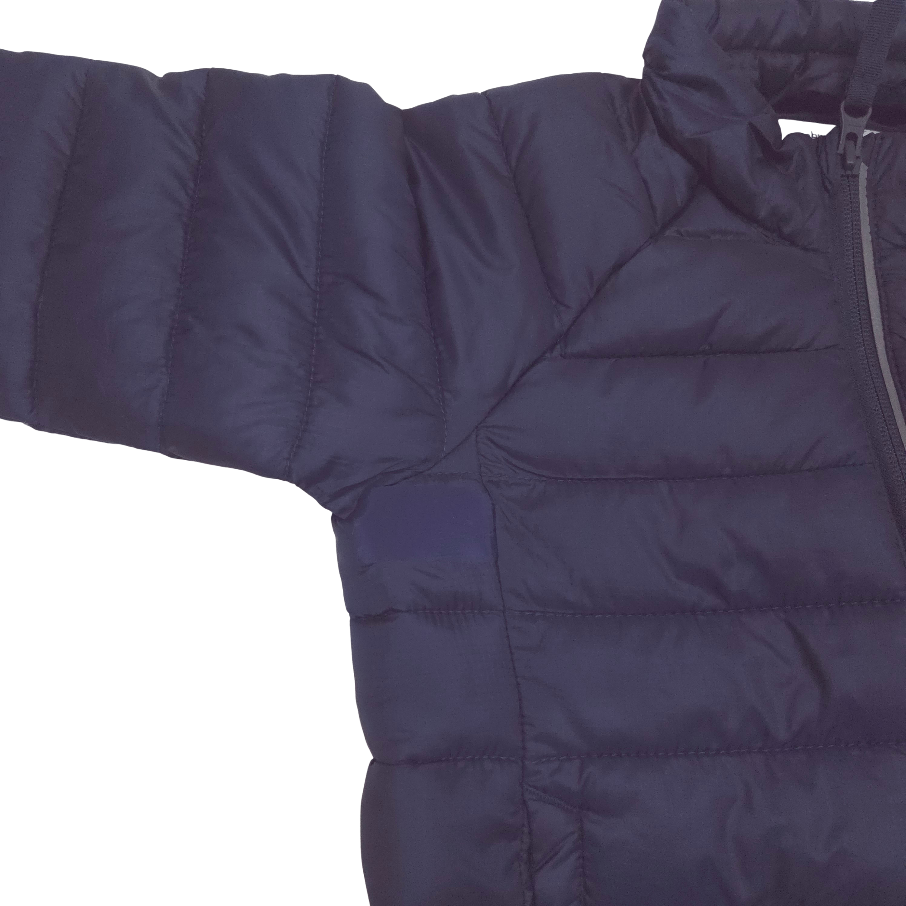 navy Puffer jacket patched