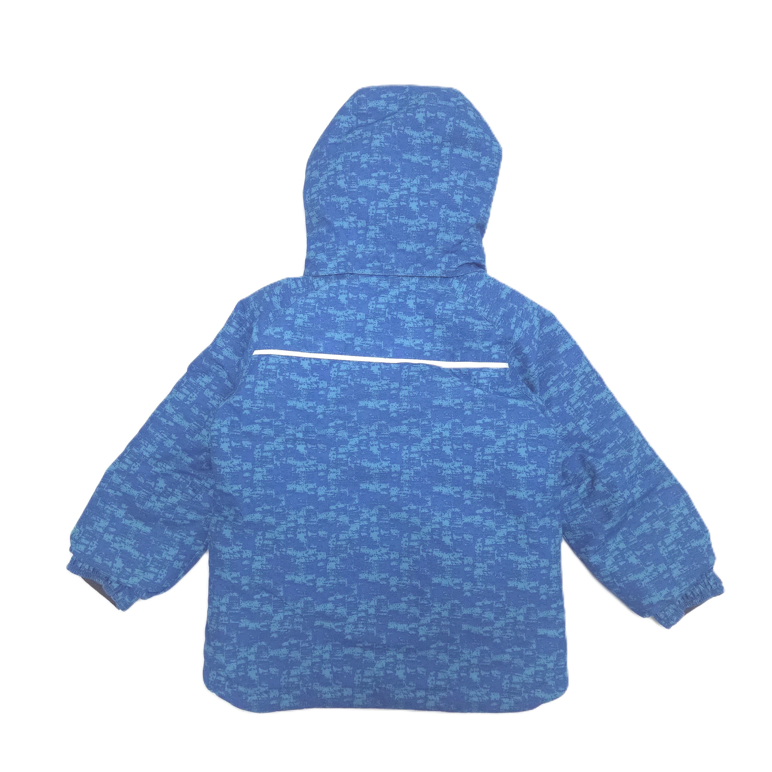 Blue hooded jacket on a white background