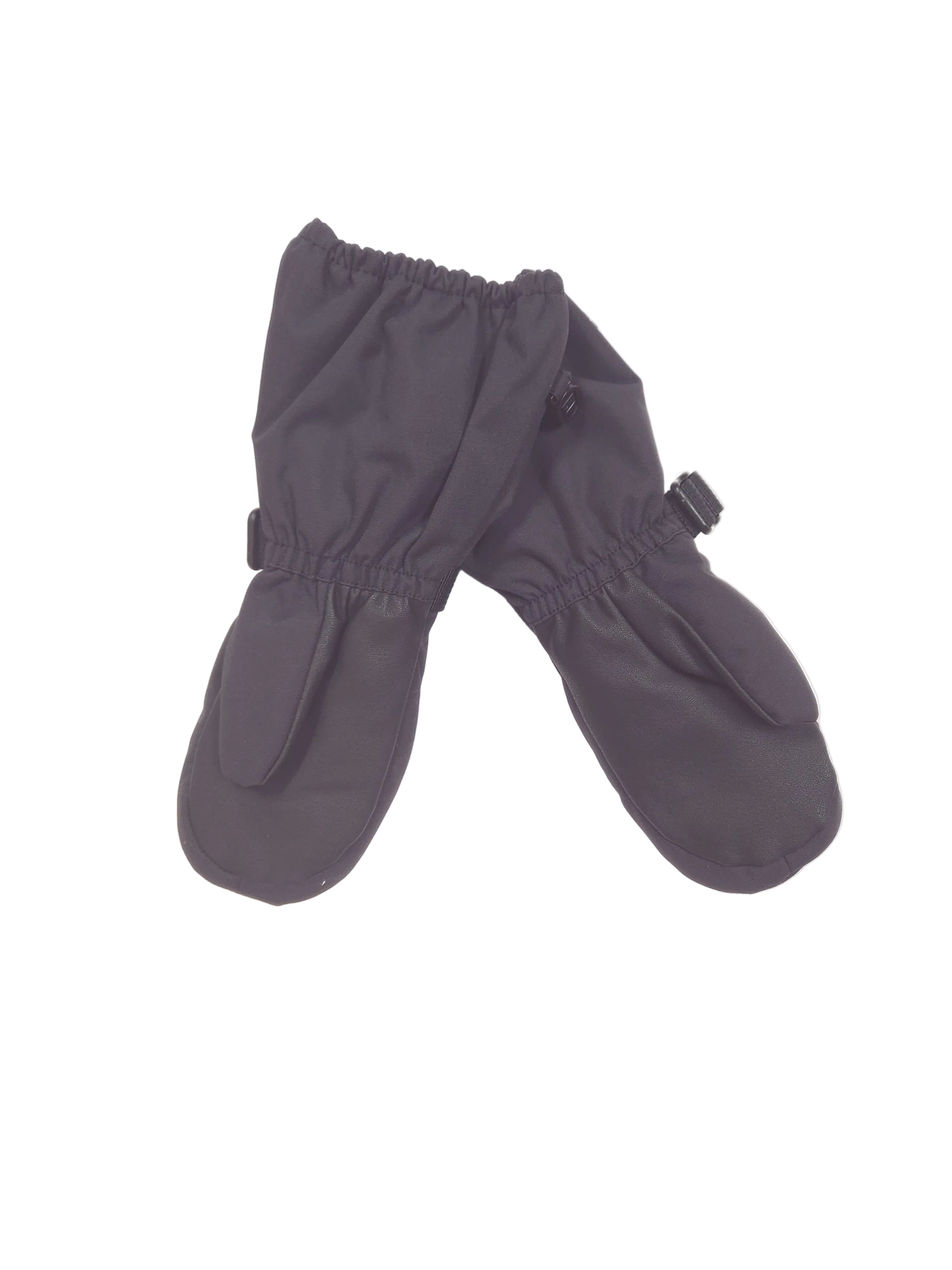 Pair of black mittens on a white background