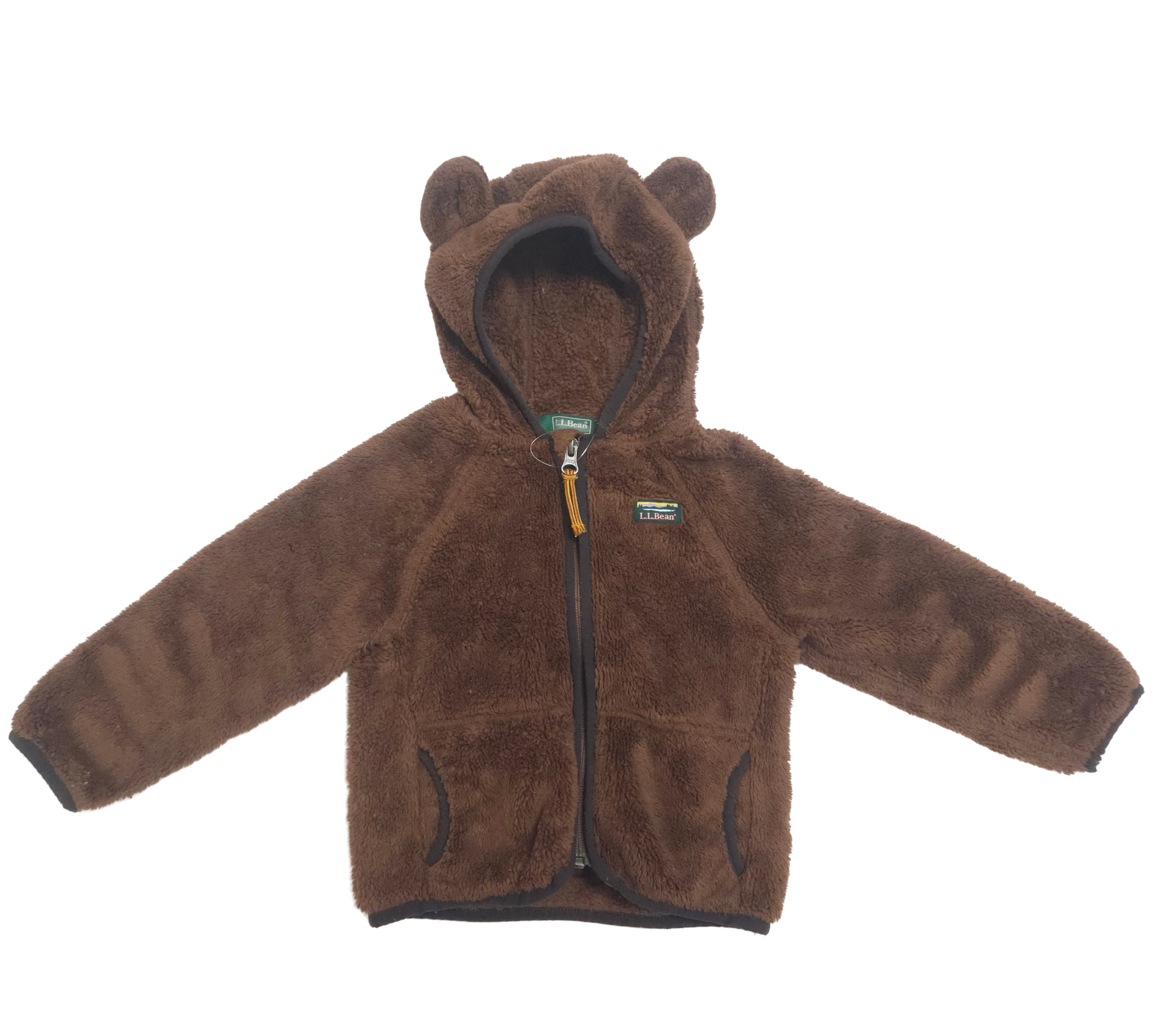 Brown bear hooded jacket on a white background