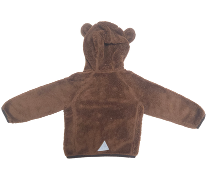 Brown teddy bear hoodie on a white background back
