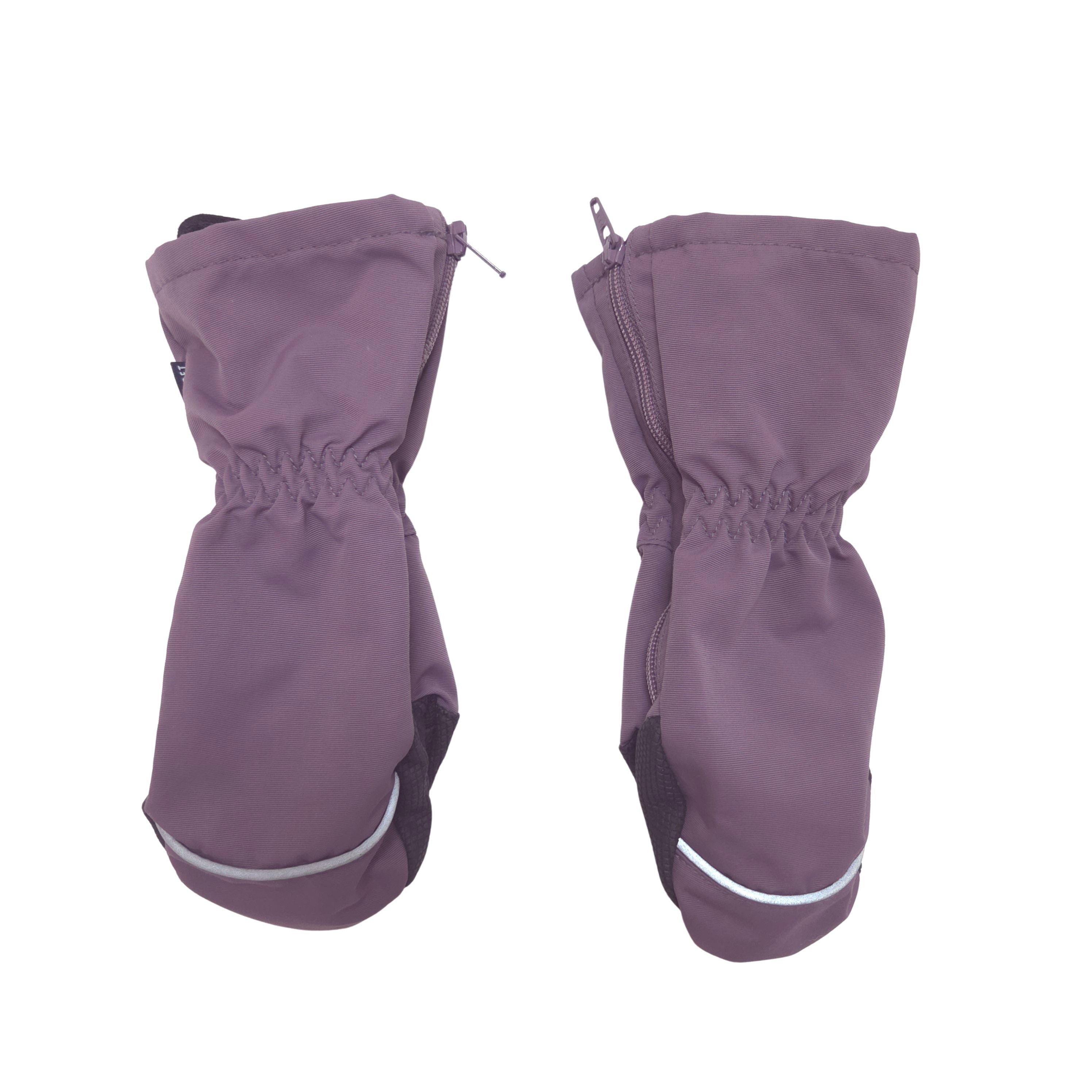 purple shell mittens