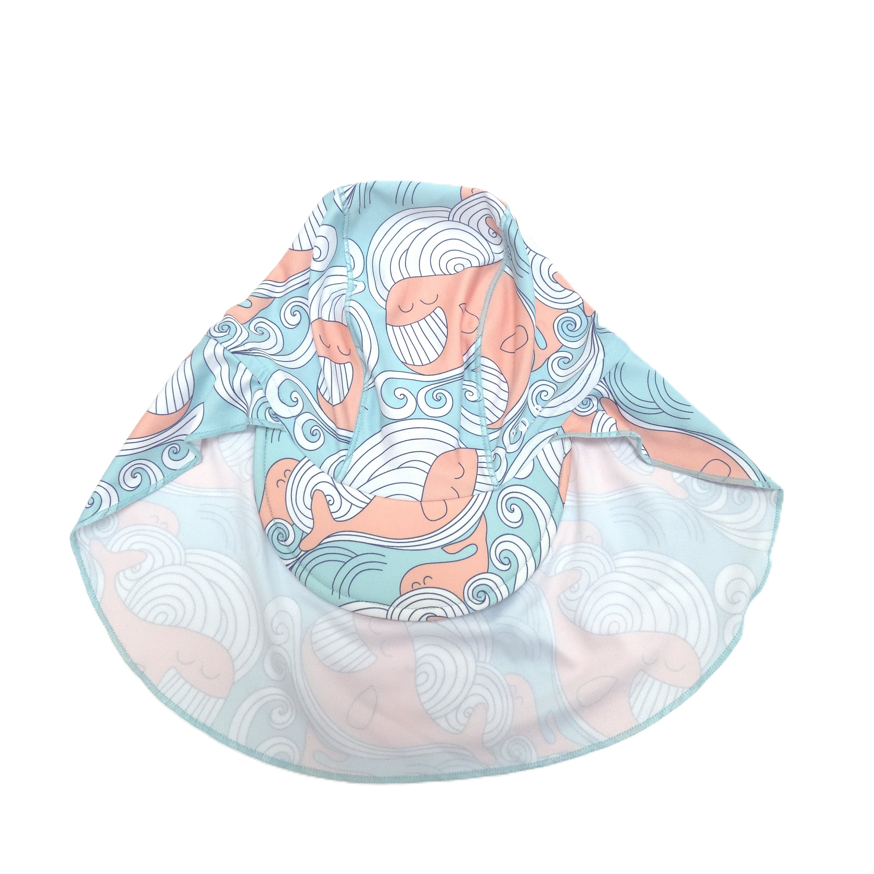 swim sun hat with whale print