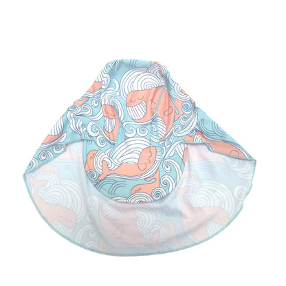 swim sun hat with whale print