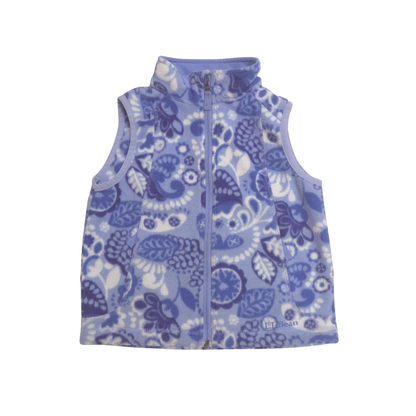 Blue floral patterned vest on a white background