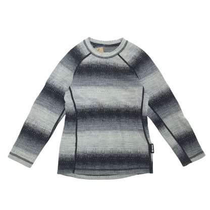 Gray and black striped base layer on a white background