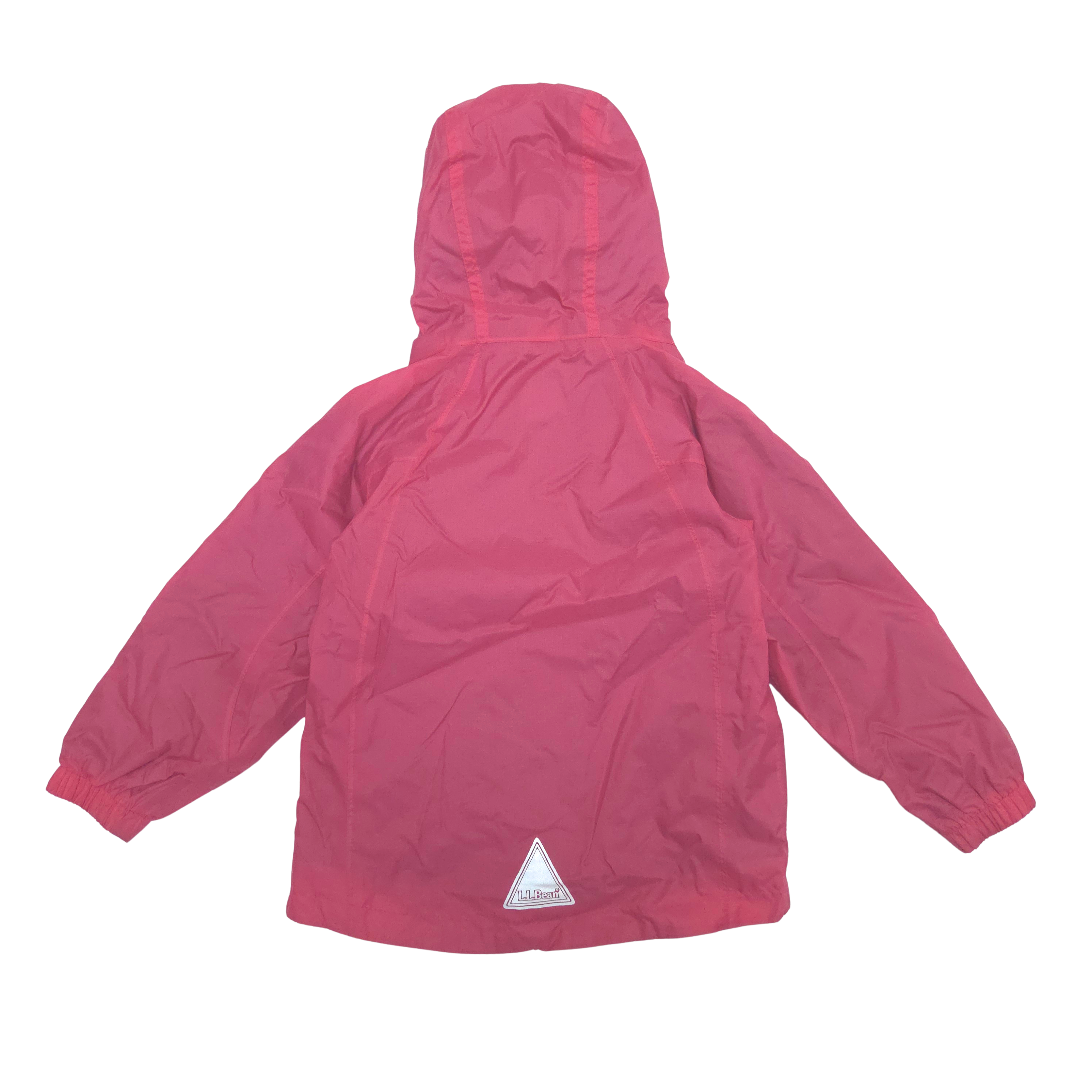Pink raincoat with a hood on a white background