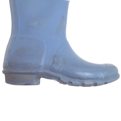 blue rain boots detail