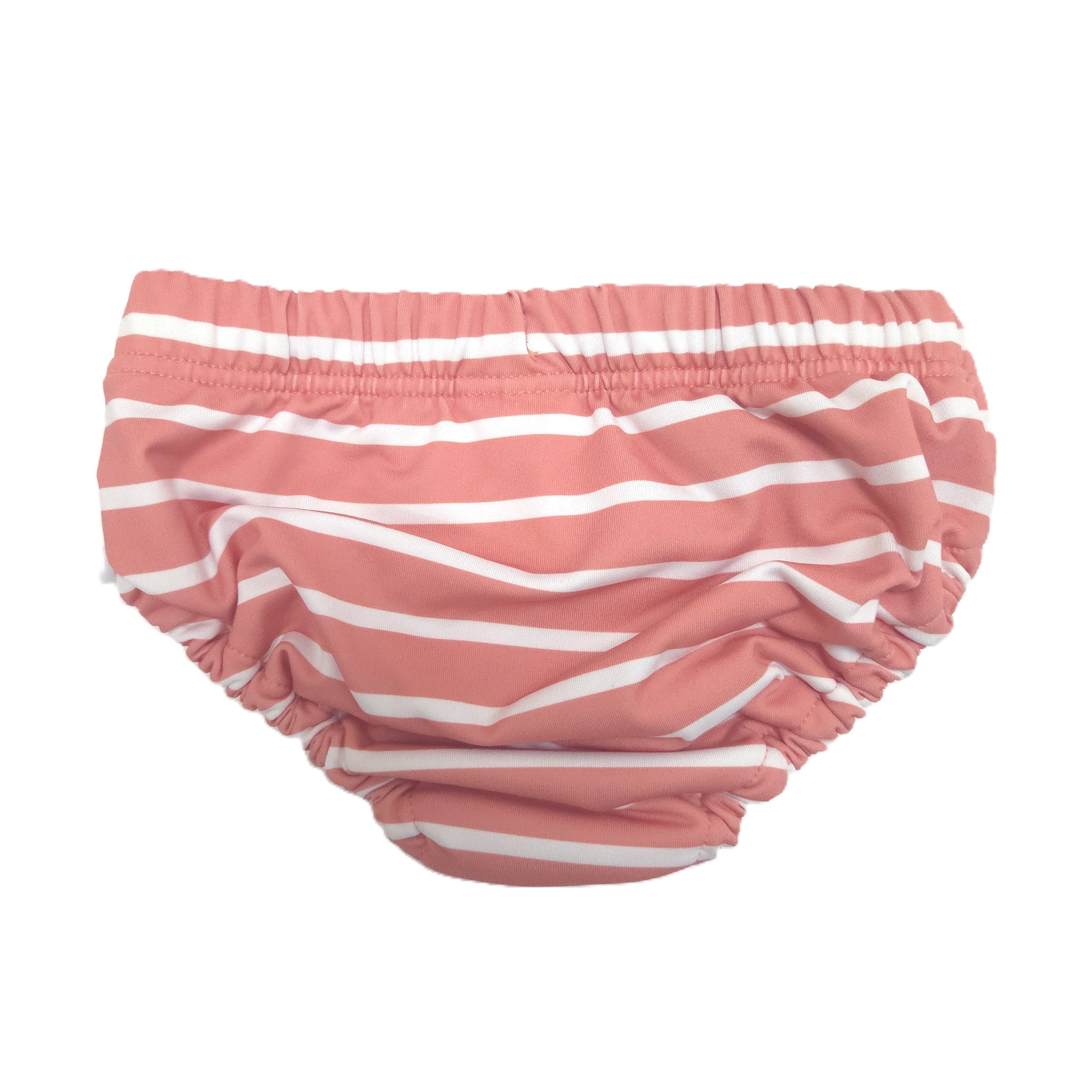 Orange and white striped reusable swim diaper back