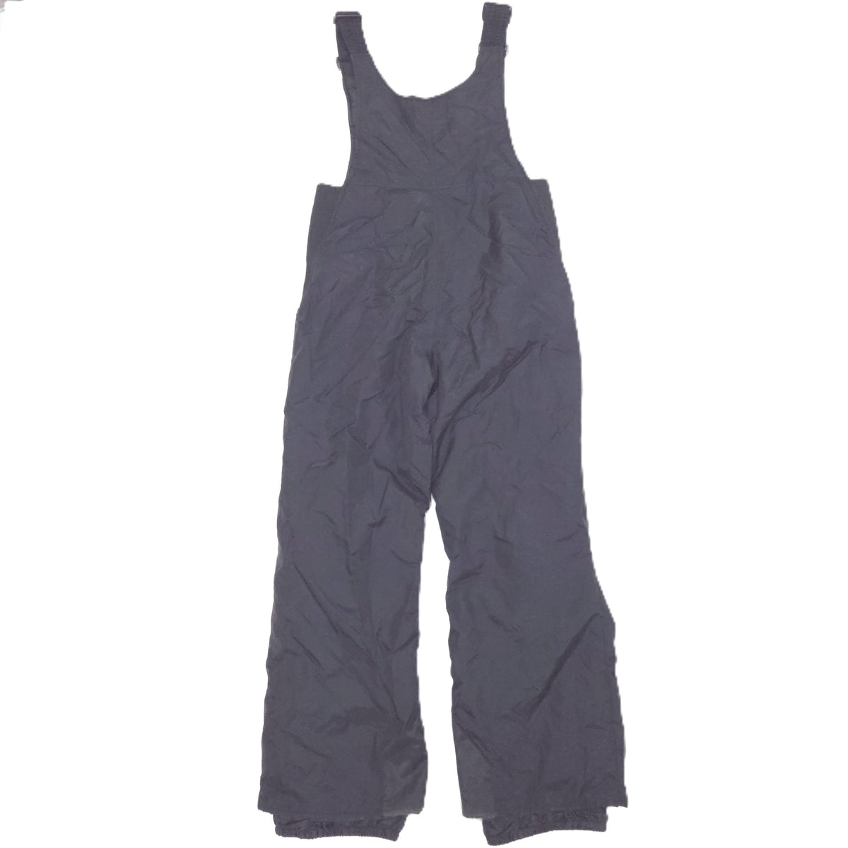 Black insulated bib snowpants with adjustable shoulder straps back image