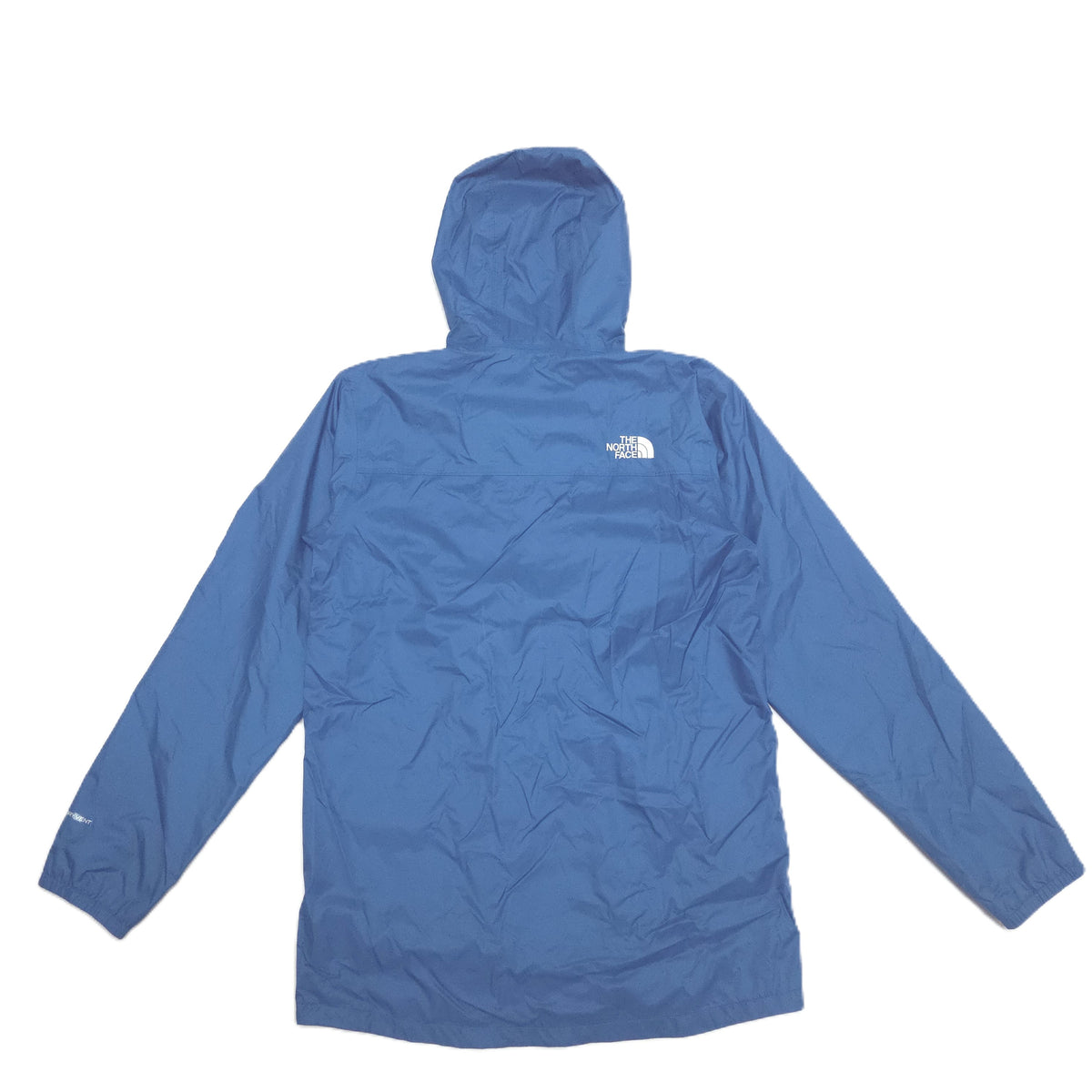 A blue hooded jacket from The North Face, shown from the back on a plain white background back image