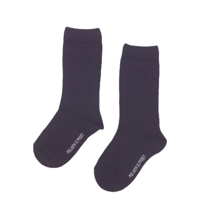A single pair of black knee-high socks