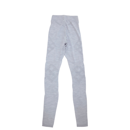 Light gray heathered knit wool leggings shown flat against a solid white background.