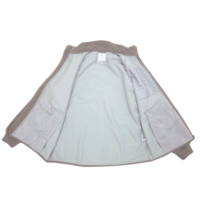A light gray fleece-lining