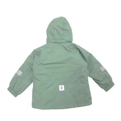 A sage green hooded jacket shown from the back, set against a plain white background.