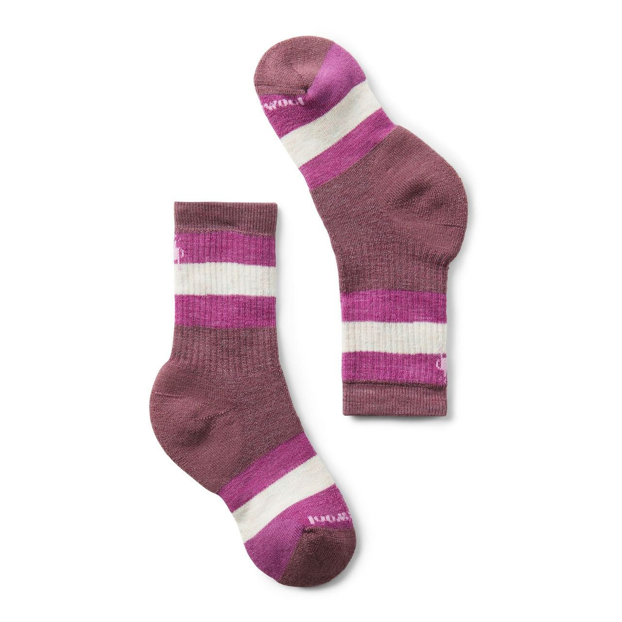 Kids Merino Wool Hike Striped Crew Sock - Full Cushion | Smartwool #color_argyle-purple
