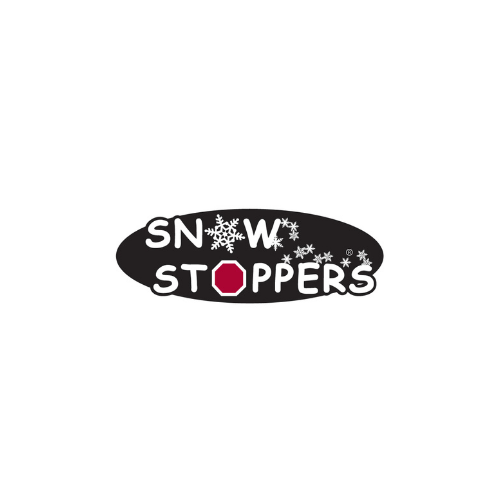SnowStoppers Logo on a black oval on a white background
