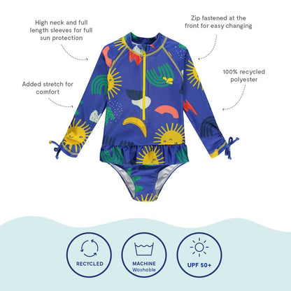 Kids UV Protective Rash Guard Swimsuit - 50+, Swim | Muddy Puddles 
