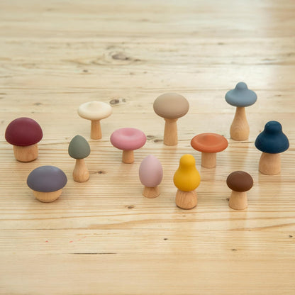Wood + Silicone Mushroom Set