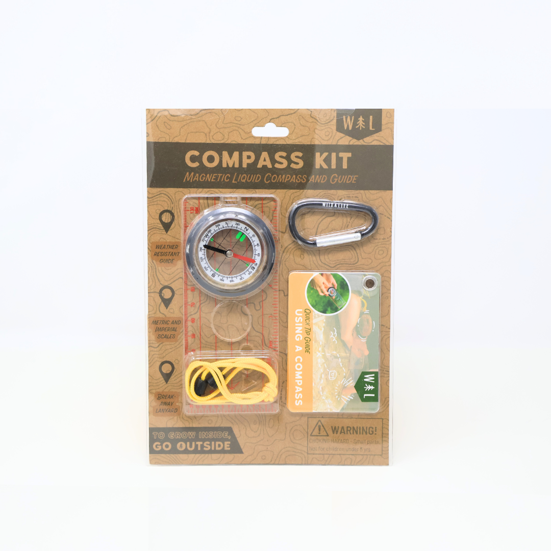 Magnetic Hiking & Orienteering Compass with Survival Guide