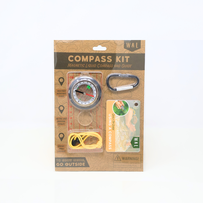Magnetic Hiking & Orienteering Compass with Survival Guide