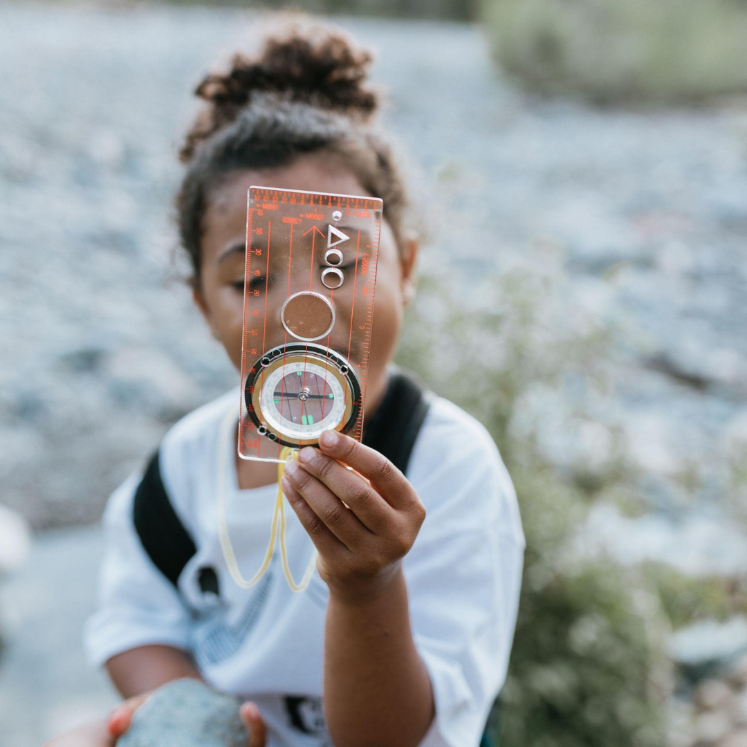 Magnetic Hiking & Orienteering Compass with Survival Guide