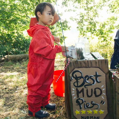 Kids Waterproof Rain Suit Originals All-in-One - Unlined Puddle Suit, Zip and Storm Flap | Muddy Puddles 