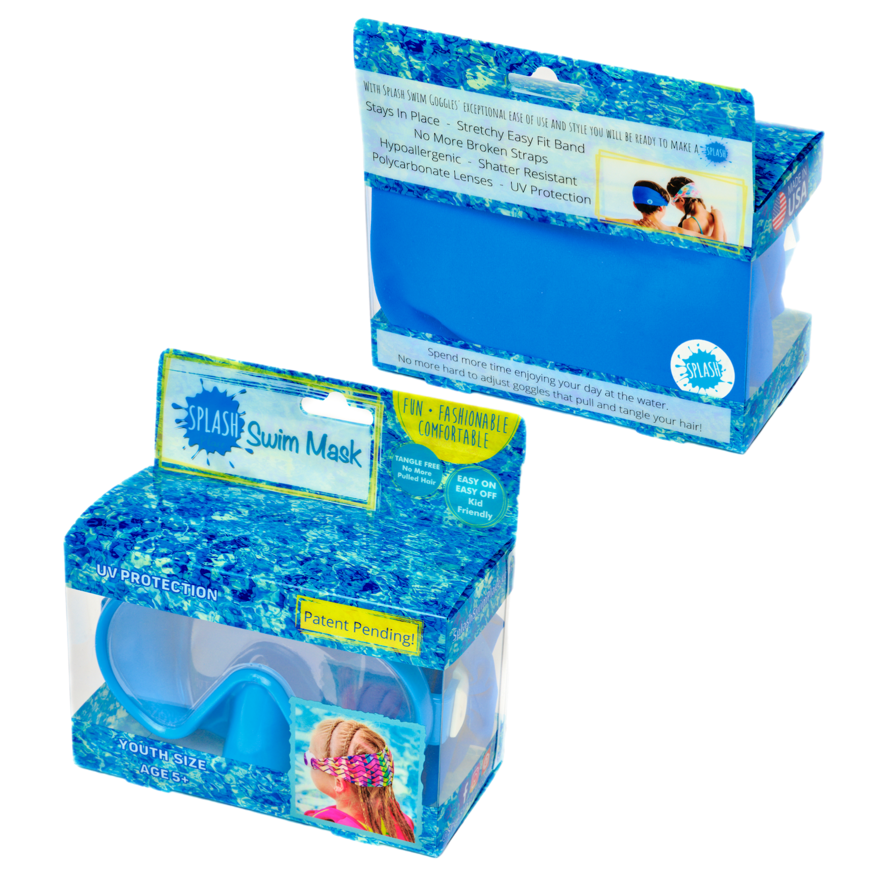 Kids & Adult Swim Mask – Splash Place Midnight – Anti-Fog Clear Lenses