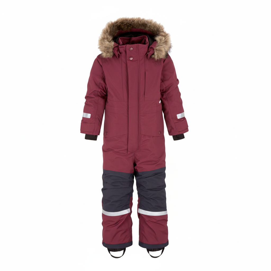 Kids Waterproof Bjarven Winter Snowsuit | Didriksons #color_rusty-wine