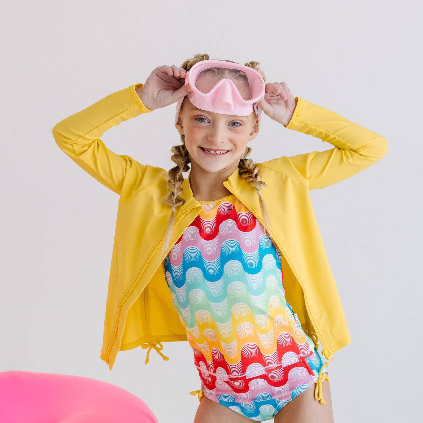 Youth Swim Mask – Splash Place Cherry Charms – Pink Frame & Clear Anti-Fog Lenses