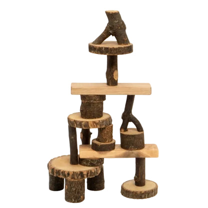 Kids Natural Wooden Building Blocks | Tree Blocks