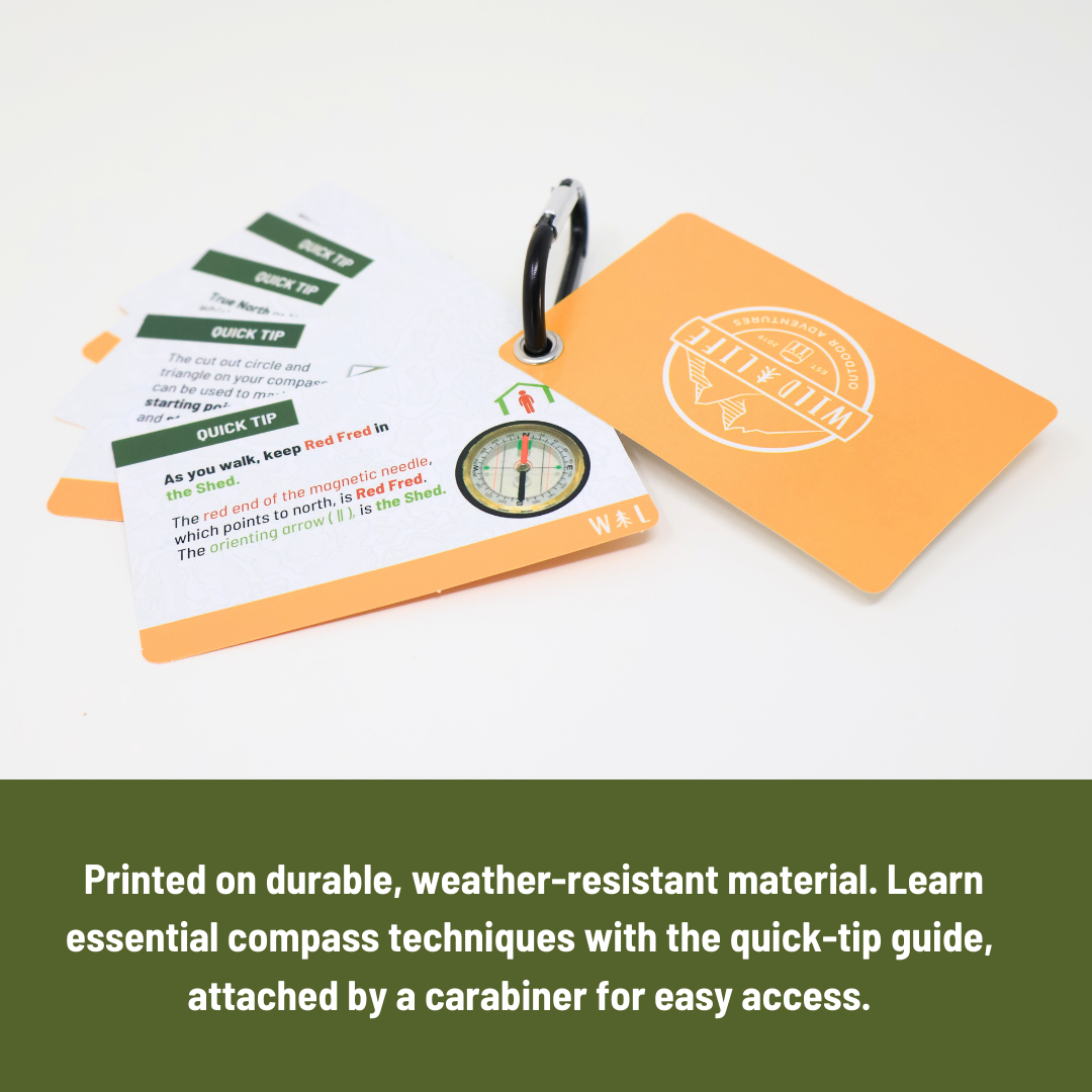 Magnetic Hiking & Orienteering Compass with Survival Guide