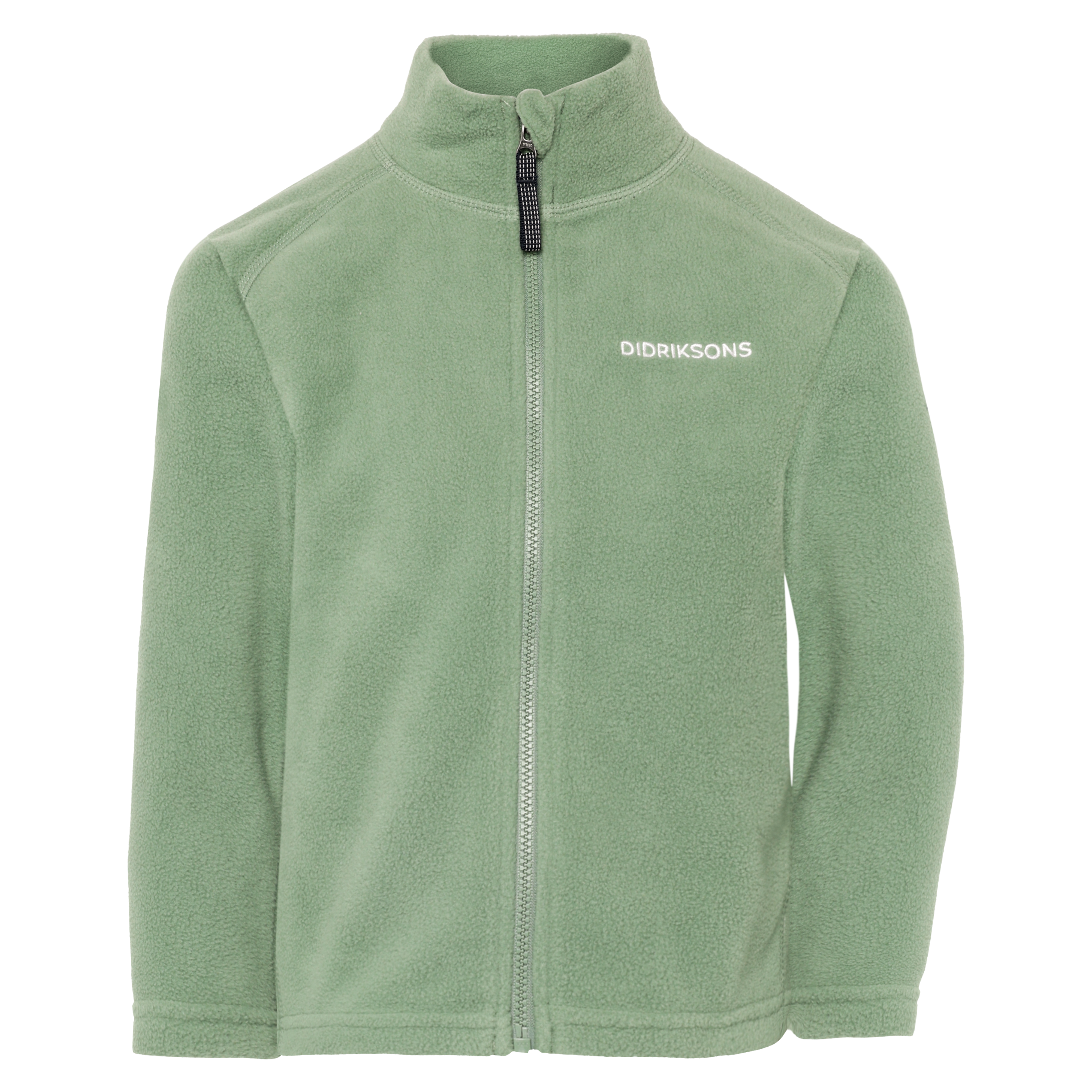 Kids Monte Mid Layer Fleece Jacket – Full Zip | Didriksons #color_sage-green