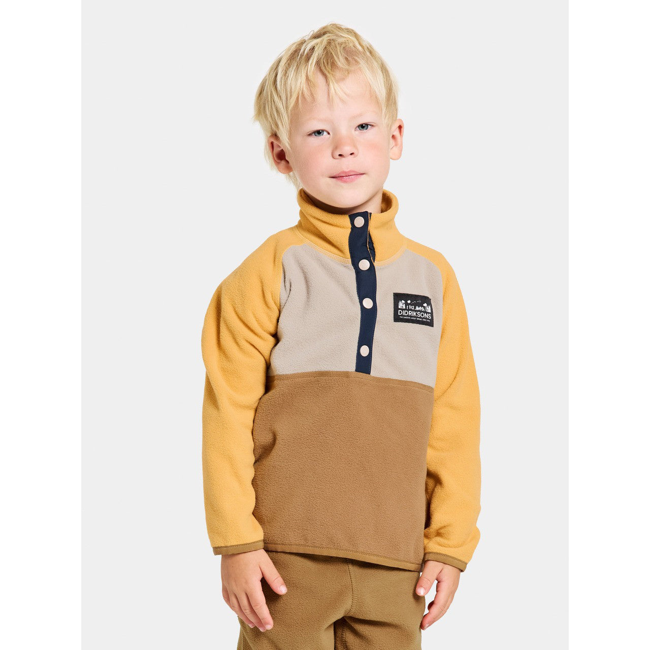 Kids Monte Fleece Jacket – Half Button | Didriksons #color_cumin
