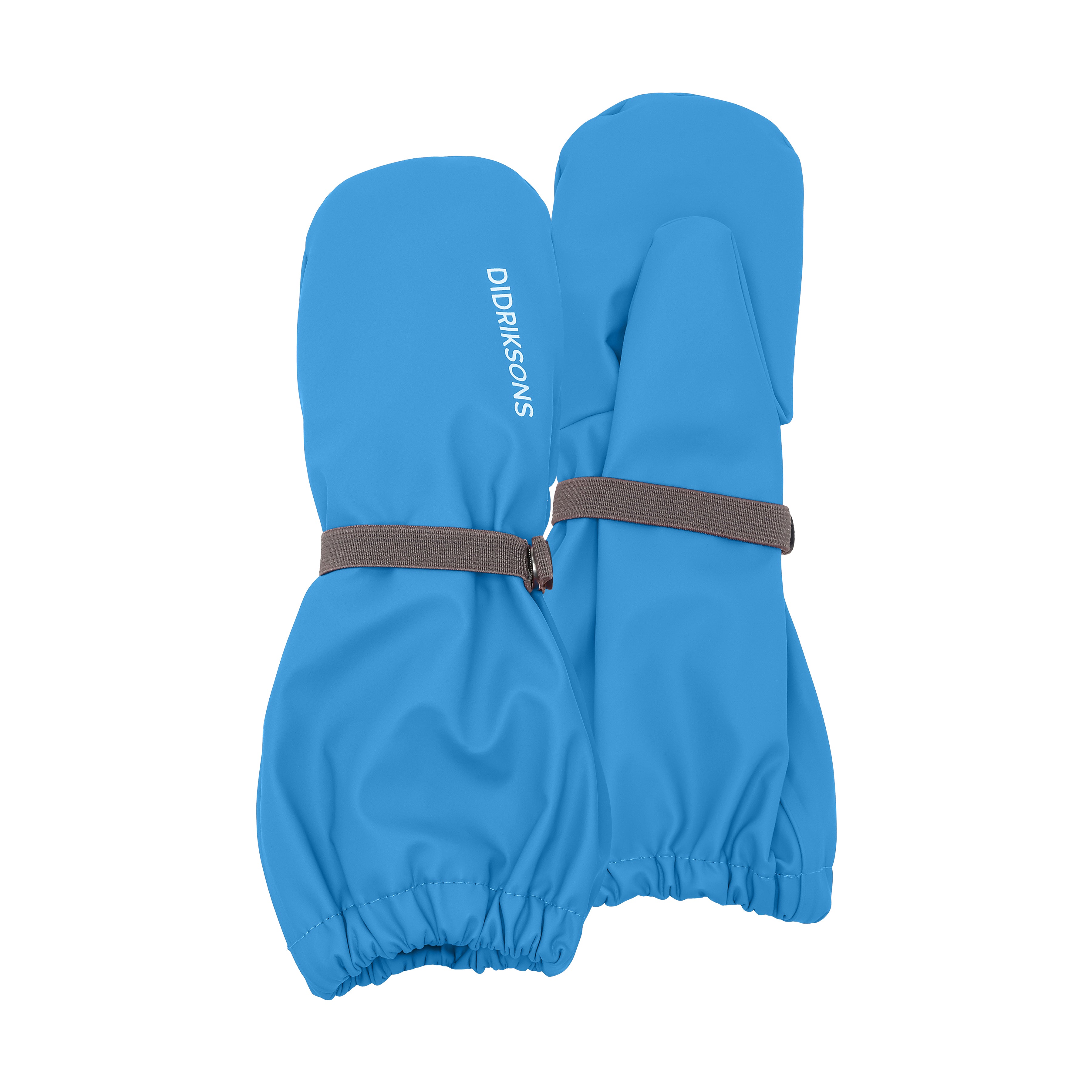 Kids Long Cuff Fleece Lined Rain Mittens – Waterproof, PU | Didriksons #color_sharp-blue