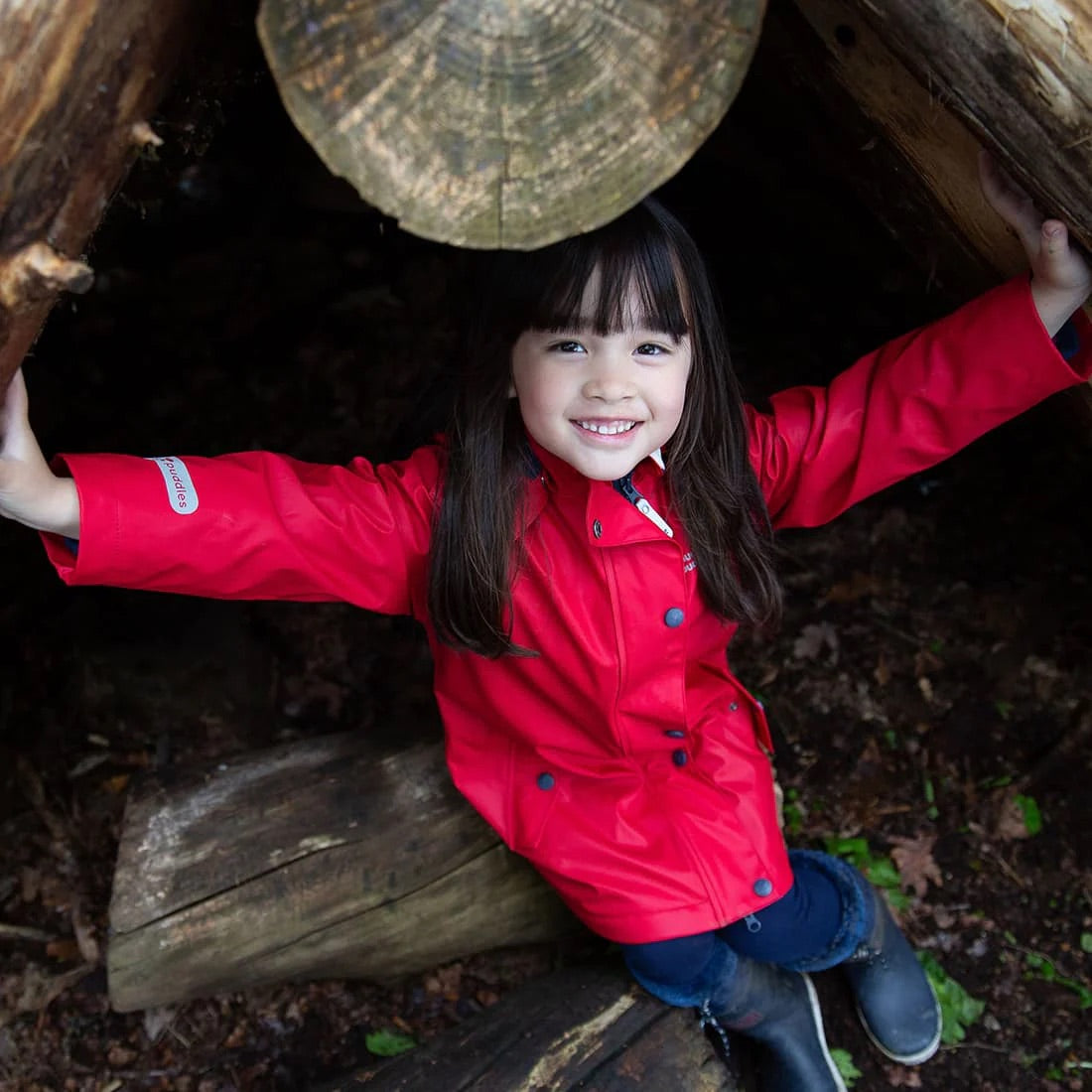 Kids Fleece Lined Puddleflex Rain Jacket - Waterproof, Warm, PU | Muddy Puddles 