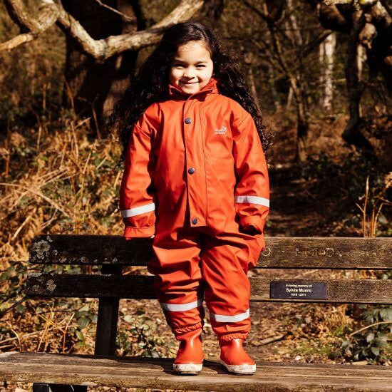 Kids Fleece Lined All-in-One Puddleflex Rain Suit - Waterproof, Warm, PU | Muddy Puddles 